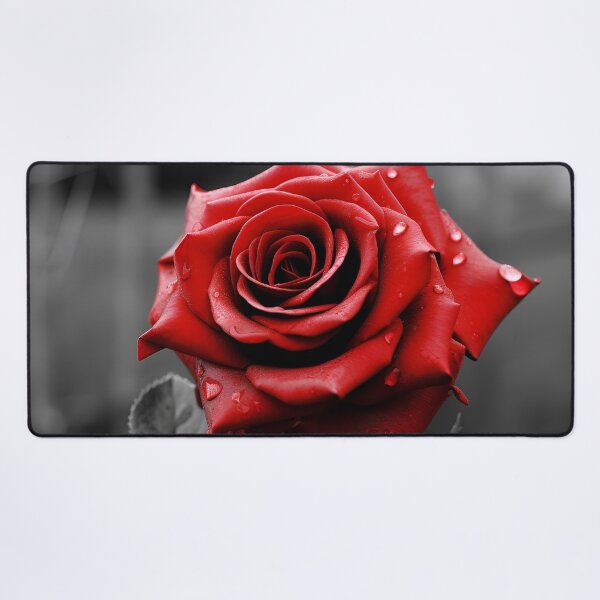 Item preview, Gray scale photo with stunning red rose designed and sold by dcrc.