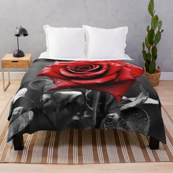Item preview, Gray scale photo with stunning red rose designed and sold by dcrc.