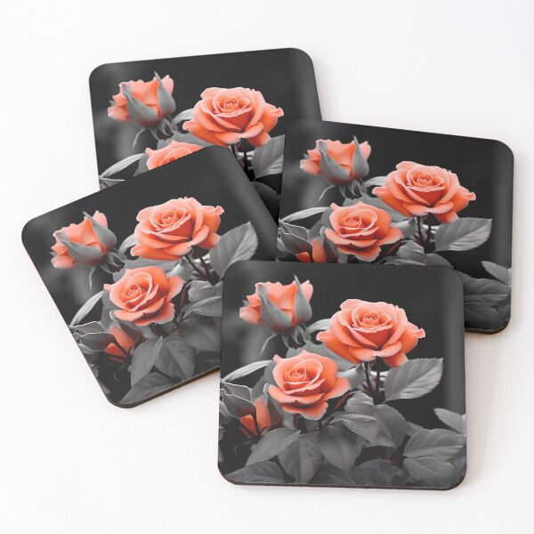 Item preview, gray scale photo with stunning orange rose designed and sold by dcrc.