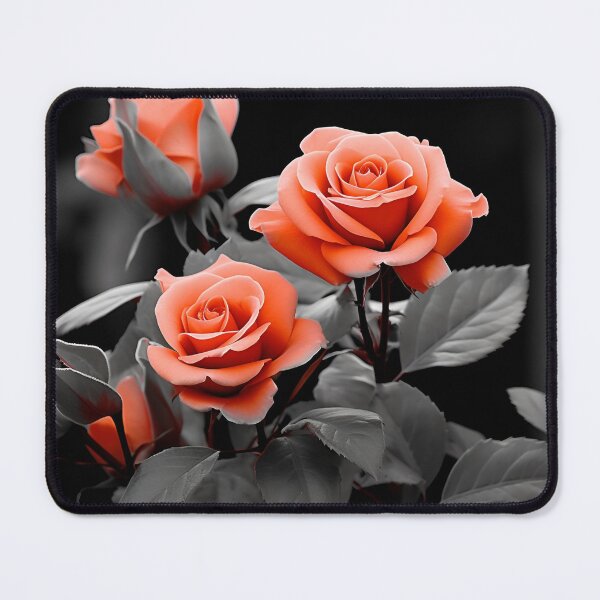 Item preview, gray scale photo with stunning orange rose designed and sold by dcrc.