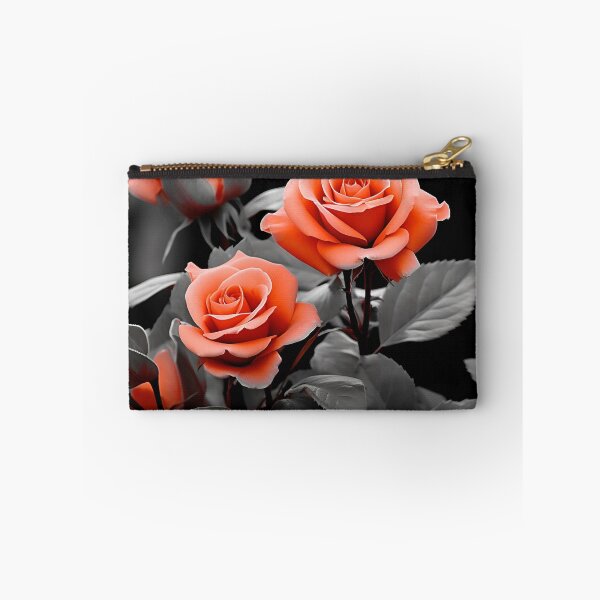 Item preview, gray scale photo with stunning orange rose designed and sold by dcrc.