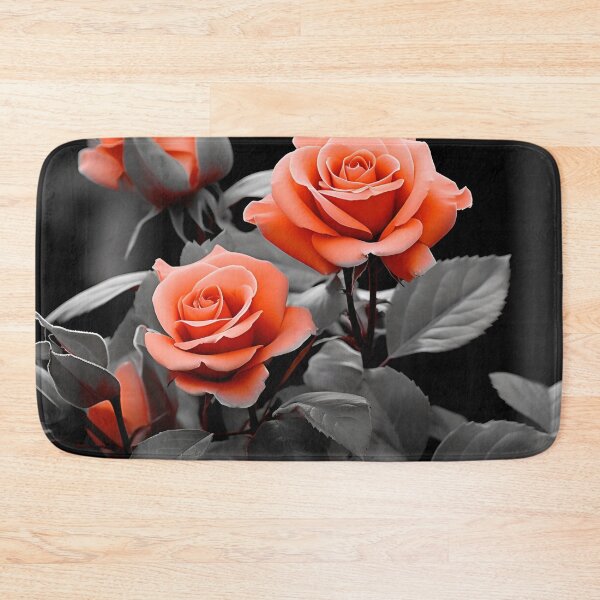 Item preview, gray scale photo with stunning orange rose designed and sold by dcrc.