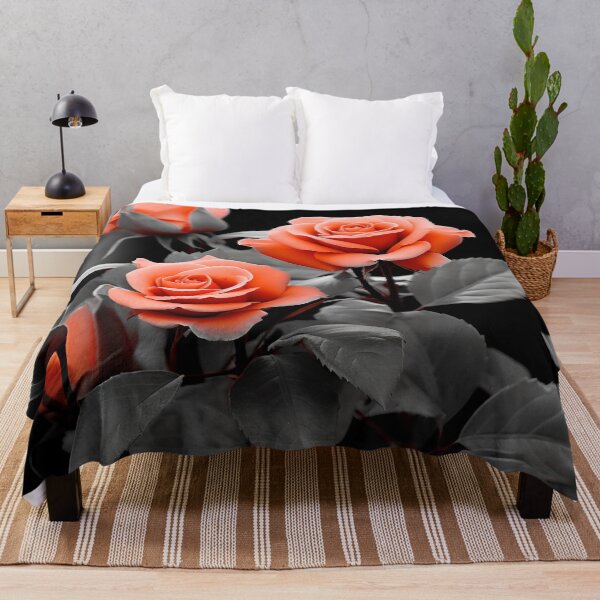 Item preview, gray scale photo with stunning orange rose designed and sold by dcrc.