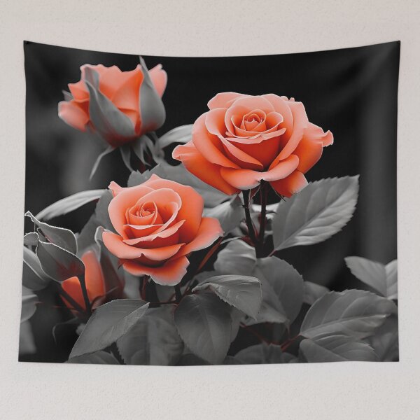 Item preview, gray scale photo with stunning orange rose designed and sold by dcrc.