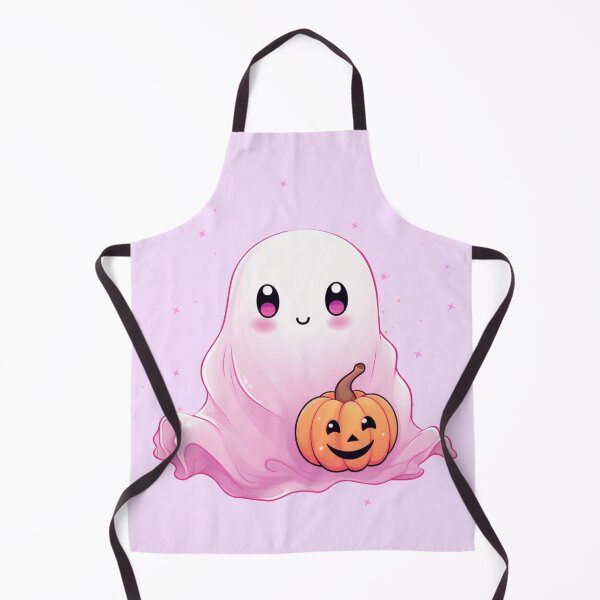 Item preview, Cute Pink Ghost with Pumpkin  designed and sold by ArtFromBeyond.