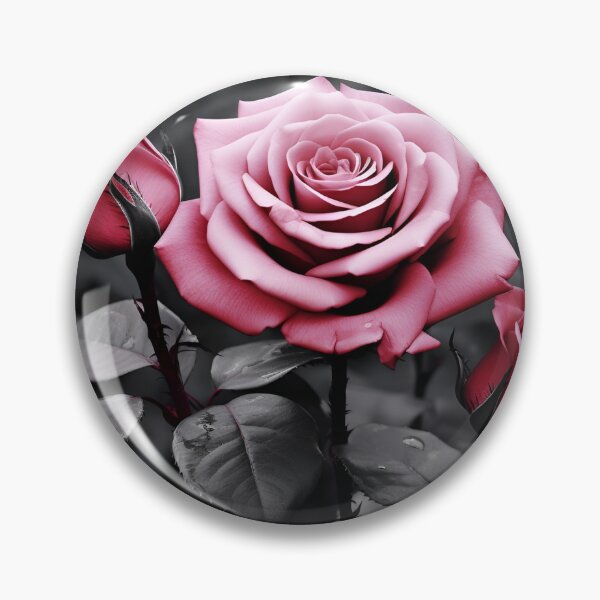Item preview, gray scale photo with stunning pink rose designed and sold by dcrc.