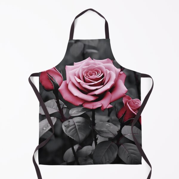 Item preview, gray scale photo with stunning pink rose designed and sold by dcrc.