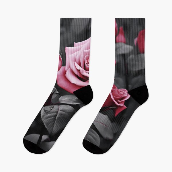Item preview, gray scale photo with stunning pink rose designed and sold by dcrc.