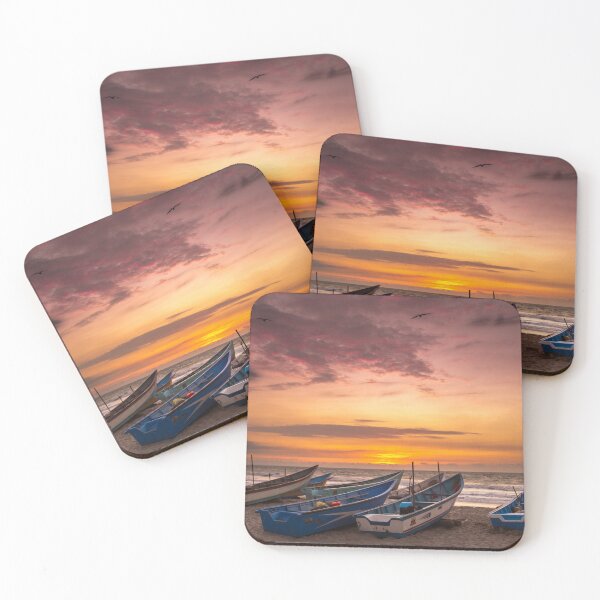Item preview, Boats 2- Sunset on the Pacific Coast of Ecuador designed and sold by grsphotography.
