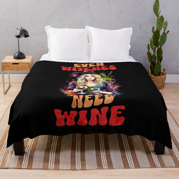 Item preview, Even Witches Need Wine Halloween art designed and sold by LuvleighArt.