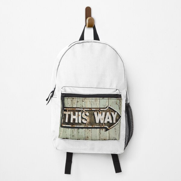 Item preview, This Way Arrow Corroded Metal Sign Poster Old Wood Mint Blue designed and sold by mac-ondo.