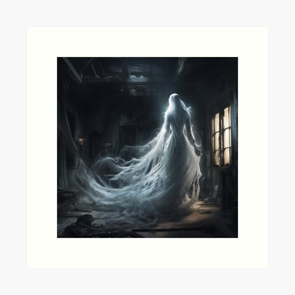 Item preview, The Ghostly Bride in a Decrepit Mansion designed and sold by yourfavdraw.