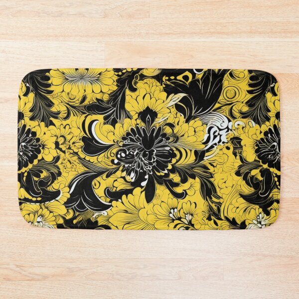 Item preview, Colorful fantasy pattern black white yellow ornaments lace pattern designed and sold by G-M-Designs.