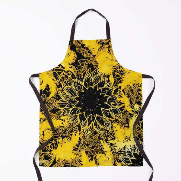 Artikelvorschau, Buntes Fantasiemuster schwarz gelb Ornamente Spitzenmuster entworfen und verkauft von G-M-Designs.