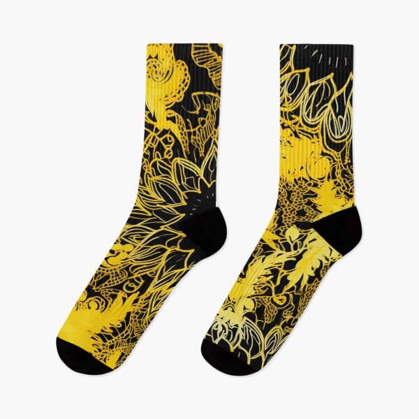 Artikelvorschau, Buntes Fantasiemuster schwarz gelb Ornamente Spitzenmuster entworfen und verkauft von G-M-Designs.