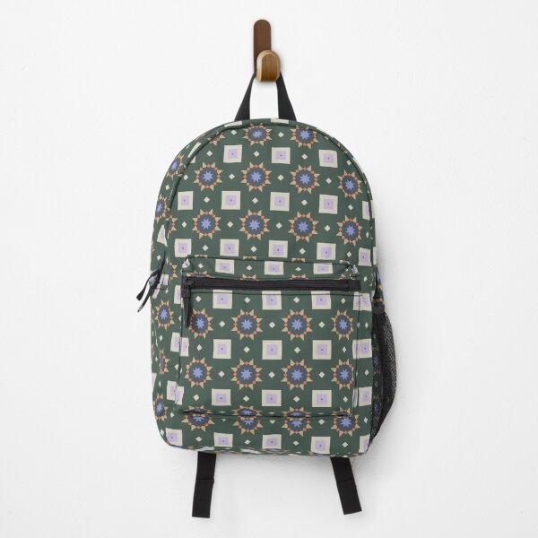 Item preview, Dark Forest Green and Lavender Geometric Star Pattern designed and sold by OpalEllery.