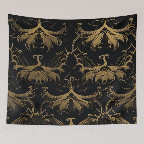 Item preview, Colorful fantasy pattern gold black ornaments elegant shiny designed and sold by G-M-Designs.