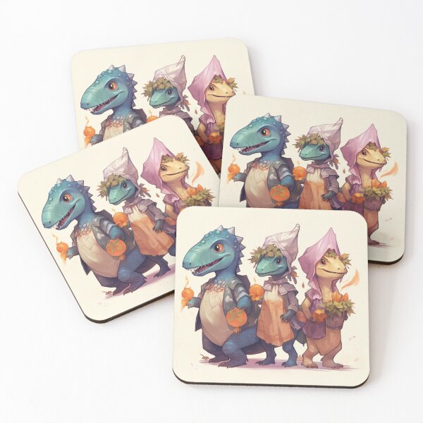 Item preview, Cute Dinosaur Trick-or-Treaters designed and sold by yourfavdraw.