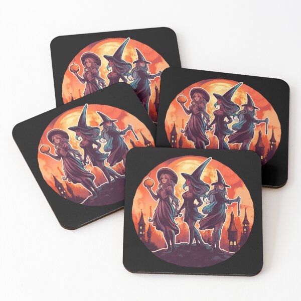 Item preview,  Three witches, happy halloween, witchees happy halloween designed and sold by PRYMULLART.