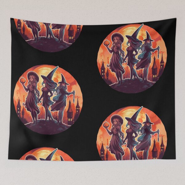 Item preview,  Three witches, happy halloween, witchees happy halloween designed and sold by PRYMULLART.