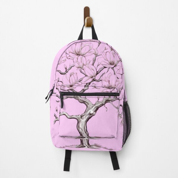 Item preview, A drawing of a Magnolia tree with colorful blossoms in the style of minimalistic naturecore designed and sold by AI-Only Creations.