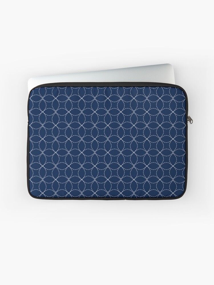 Sashiko Embroidery Japanese Pattern Design Laptop Sleeve