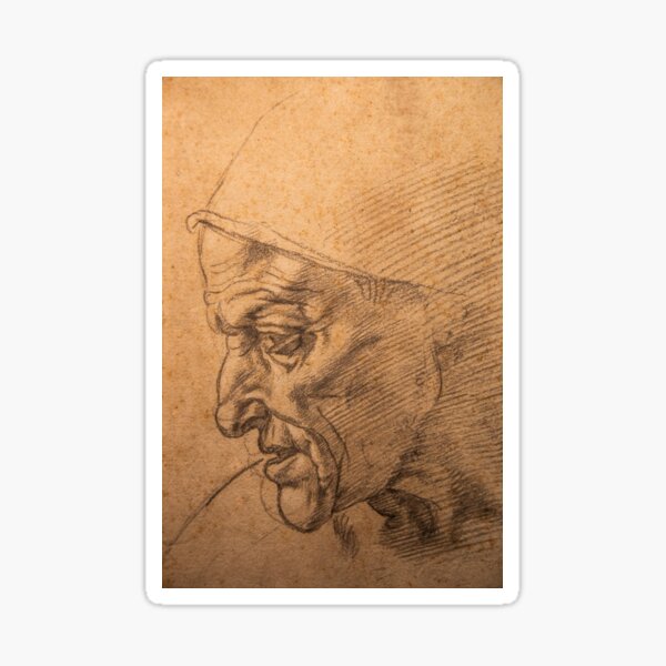 Item preview, Michelangelo Buonarroti drawing. Study for the head of the Cumaean Sybil, 1562 designed and sold by Paolo Modena Photography    -   Fine Italian Art.