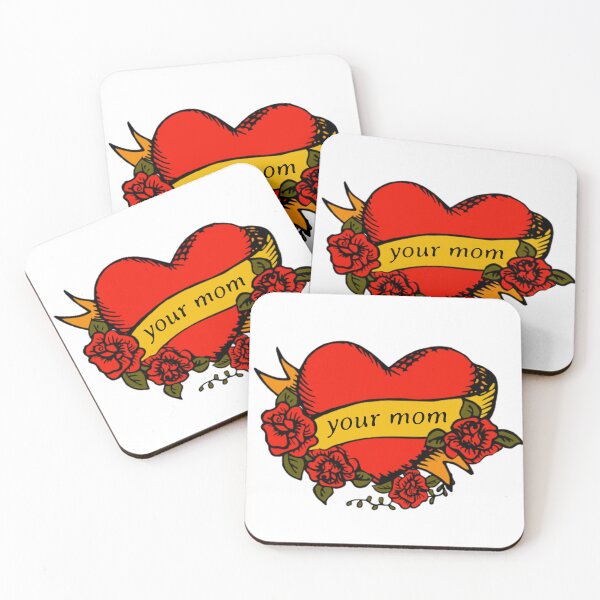 Item preview, Your Mom Traditional Tattoo Heart designed and sold by AlexPrintsPDX.