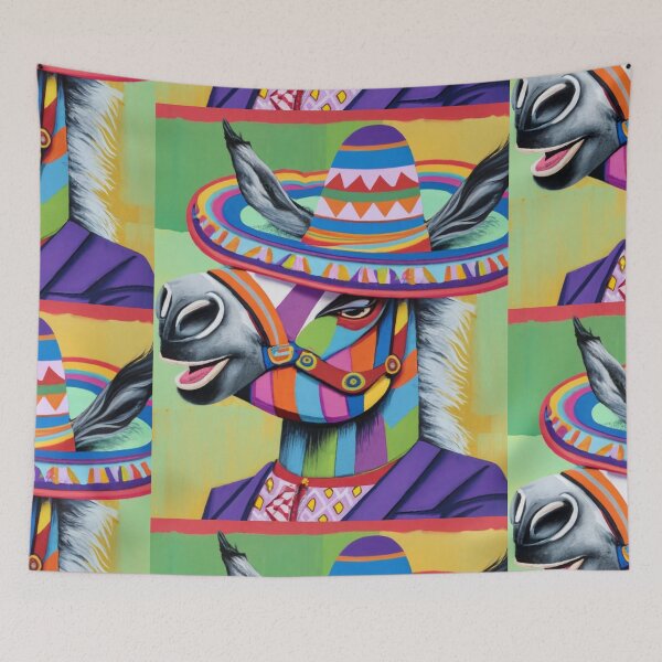 Item preview, Funny Colorful Burro with Sombrero Abstract designed and sold by Nature's Fancy.