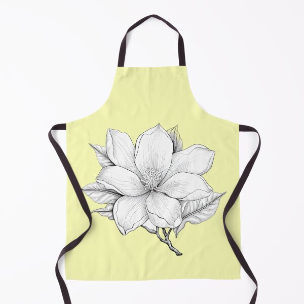 Item preview, A drawing of a Magnolia flower in the style of black and white imagery designed and sold by AI-Only Creations.
