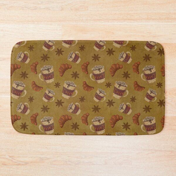 Item preview, Warm coffee and croissant pattern designed and sold by Yuliya Papova.