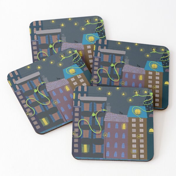 Item preview, Serpent Dragon Fantasy City Nightscape designed and sold by PercyKlimunt.