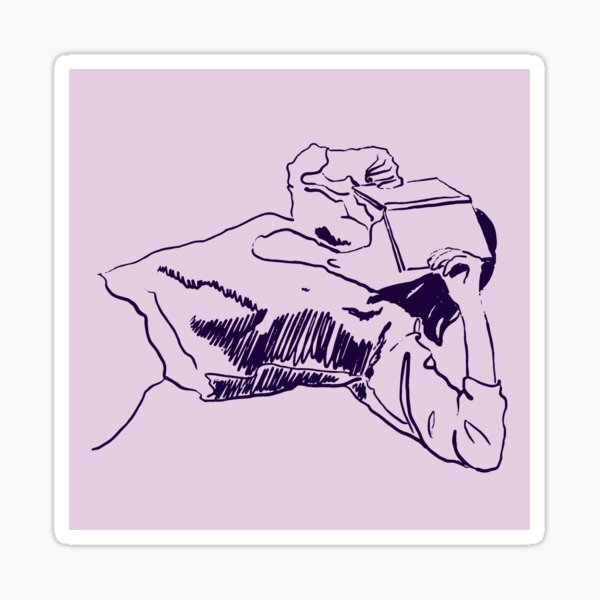 Item preview, Lavender Bookworm Line Art - Reader  designed and sold by KittyStrand.