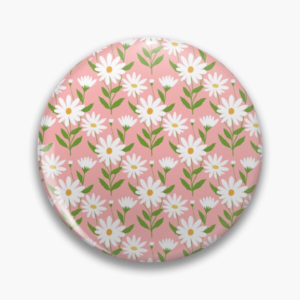 Item preview, White daisies on pink designed and sold by PrettywithColor.