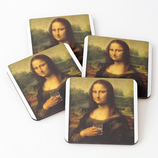 Item preview, Whiskey Mona Lisa Sipping Whiskey Lovers designed and sold by AlquimiaDesign.