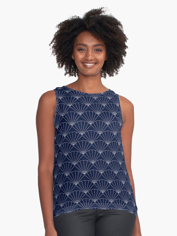 Sashiko Embroidery Japanese Pattern Design | Sleeveless Top