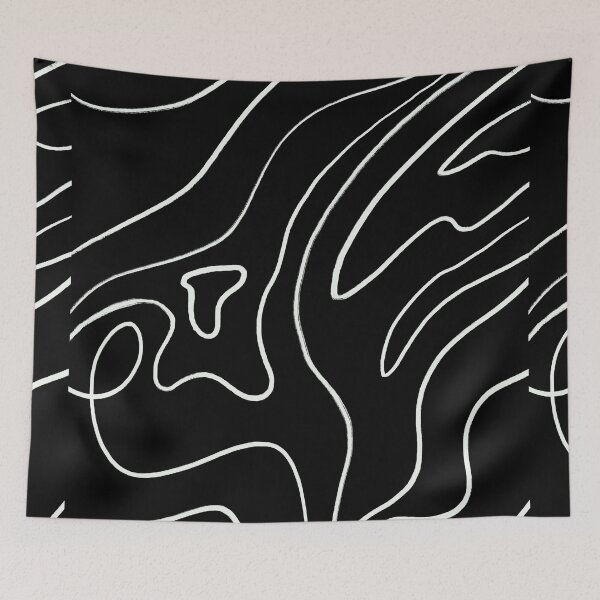 Item preview, Wavy B & W Line Art designed and sold by feather-pop.