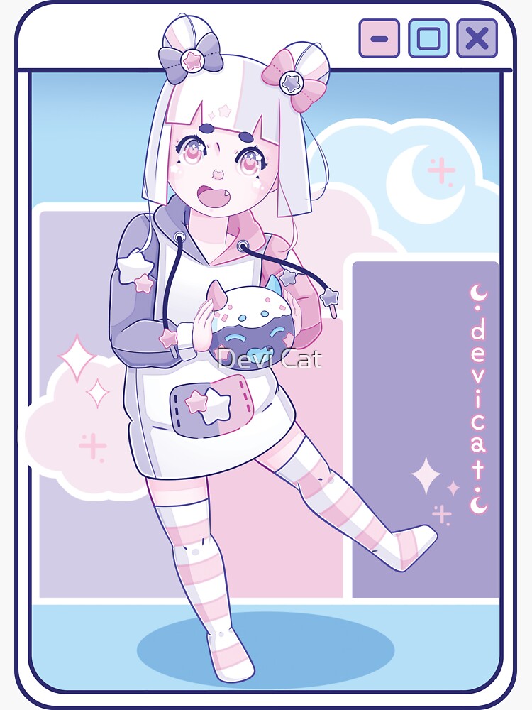 Thumbnail 3 of 3, Sticker, CandiCat Chibi Pumpkin Party • 2023 designed and sold by devicatoutlet.