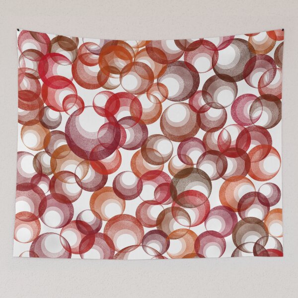 Item preview, Abstract red and brown bubbles in autumn colours designed and sold by Kate1art.