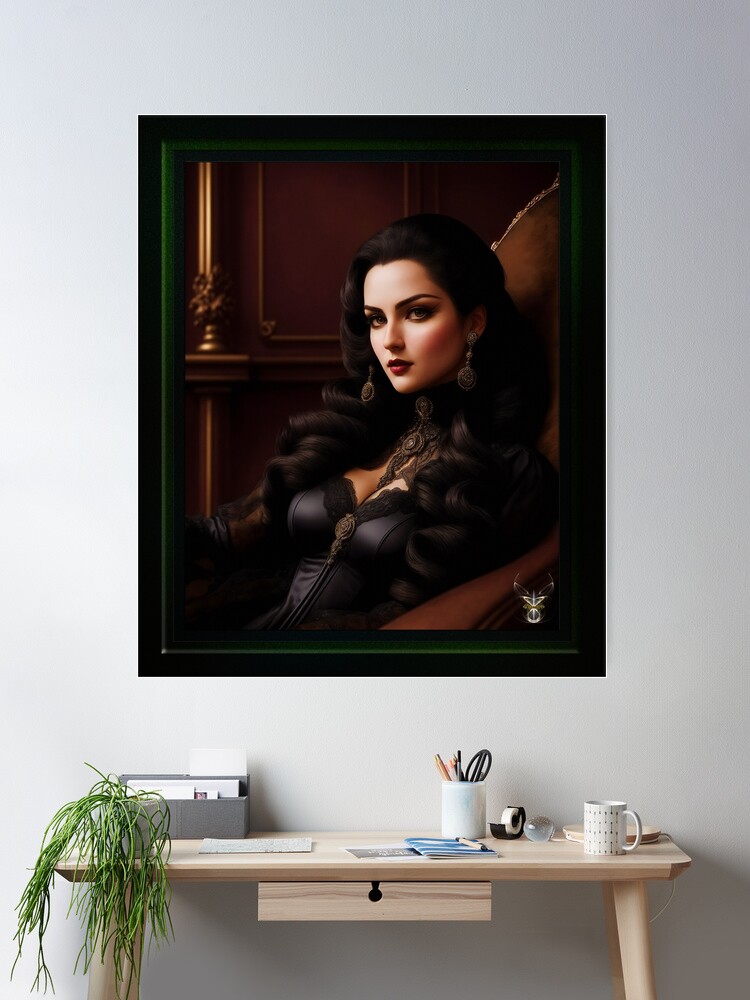The Countess Eliana Braza AI Concept Art by Xzendor7 - A Classic Beauty 2 The Countess Eliana Braza Beautiful AI Concept Art Portrait by Xzendor7 Room Decor Poster