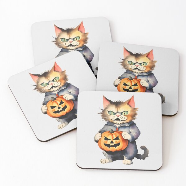 Item preview, Serious Old Cat Carrying a Halloween Pumpkin designed and sold by BloomCatB.