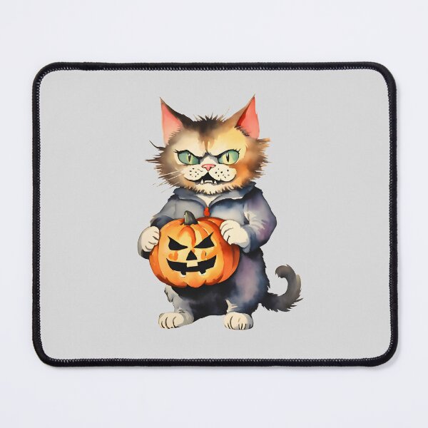 Item preview, Serious Old Cat Carrying a Halloween Pumpkin designed and sold by BloomCatB.