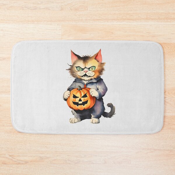 Item preview, Serious Old Cat Carrying a Halloween Pumpkin designed and sold by BloomCatB.