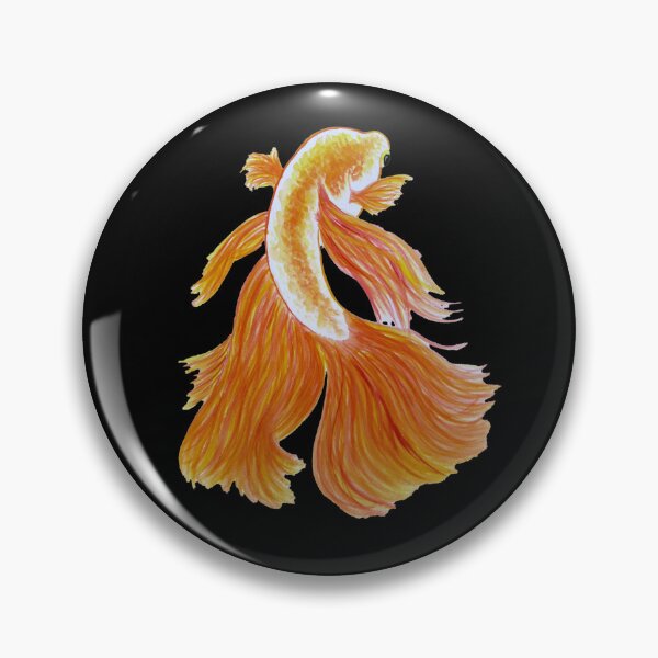 Item preview, Fancy Orange Fish, black background designed and sold by Bridget Vincent.