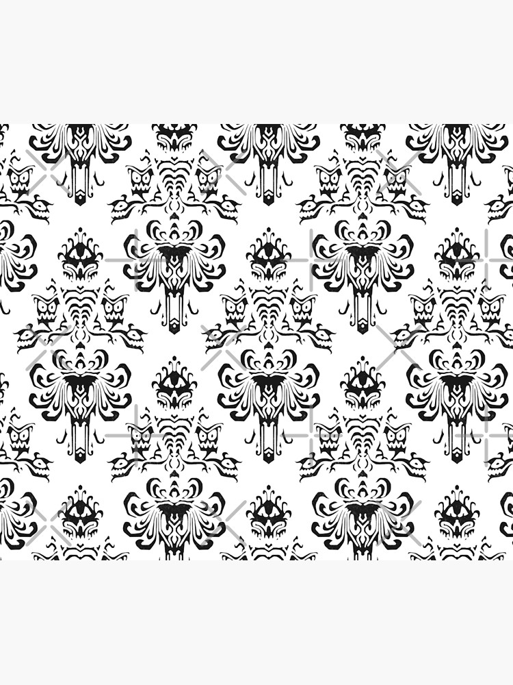 Haunted Mansion Wallpaper Black And White Duvet Cover By Fandomtrading Redbubble