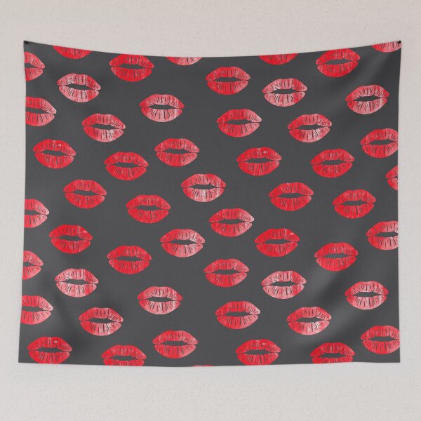 Item preview, smooches - red on dark gray designed and sold by littlearrow.