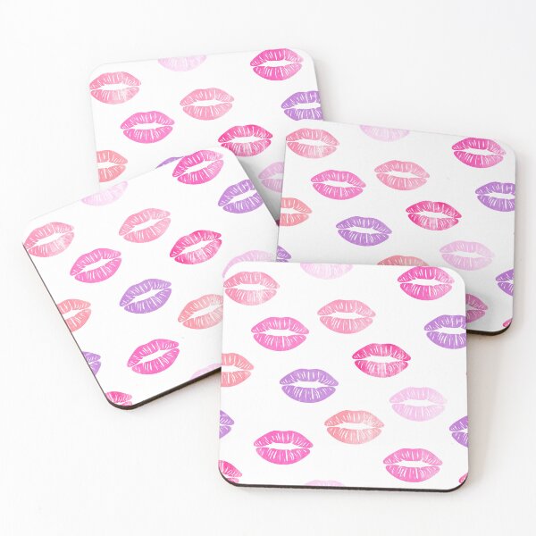 Item preview, smooches - pink and purple on white designed and sold by littlearrow.