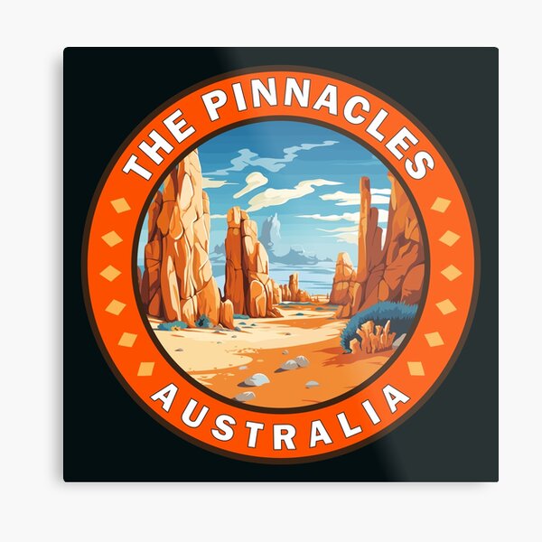 The Pinnacles Western Australia Travel Art Badge Metal Print