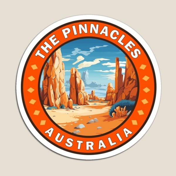 Item preview, The Pinnacles Western Australia Travel Art Badge designed and sold by KrisSidDesigns.