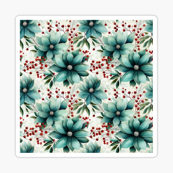 Cheerful Christmas Flowers Sticker